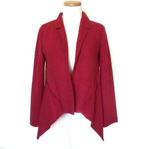 CAbi Red Wool Open Front Jacket S